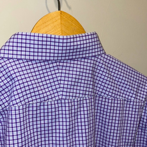 LIPSON - Men’s Lilac Checkered Dress Shirt - Picture 4 of 8